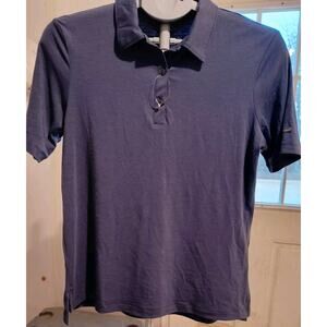 Columbia Polo Top Shirt Blouse Collared Blue Womens Size S Lightweight Cotton